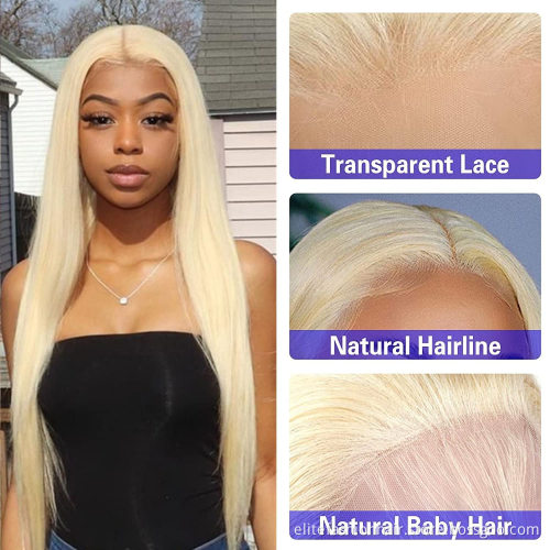 Virgin Brazilian Remy Human Hair Extension Straight Hair Blonde 4x4 lace Closure 613 Closure 4x4 Transparent HD Lace Closure